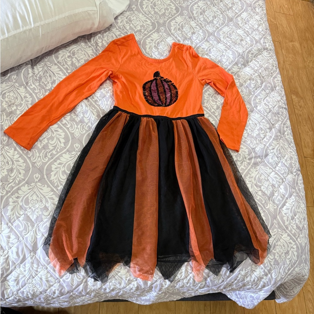 Cat & Jack Orange and Black Pumpkin Dress Costume